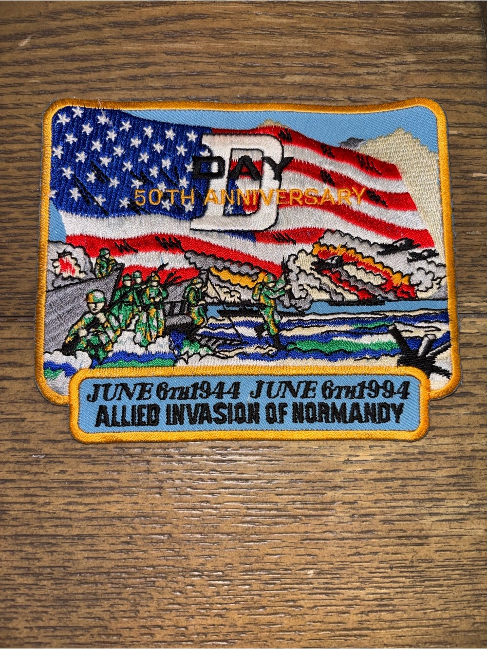 MILITARY PATCH Collectible Allied Invasion of Normandy D-Day 50th Anniversary